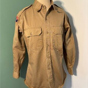 Vintage 1950’s Men’s Cotton Twill Military Shirt Jacket